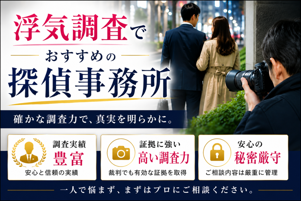 浮気調査でおすすめの探偵事務所3選！料金相場と失敗しない選び方